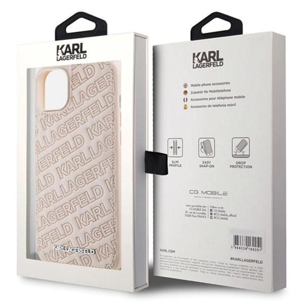  iPhone 15 Plus / 14 Plus rózsaszín Karl Lagerfeld Quilted K Pattern tok - 8