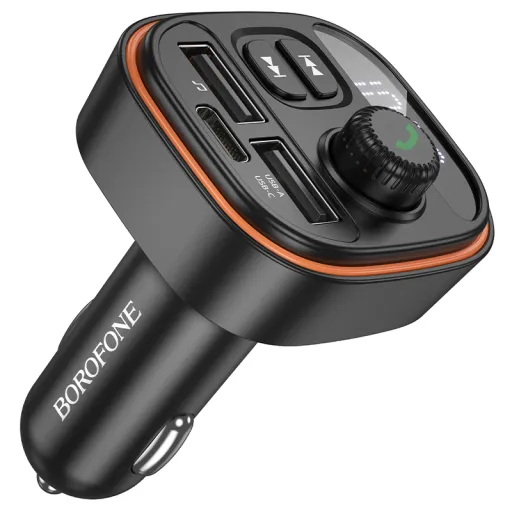 Borofone FM Transmitter BC59 Heroic MP3, Bluetooth - 2xUSB + Type C - fekete