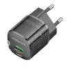 Borofone hálózati töltő BN17 Sunlight - USB + Type-C - QC 3.0 PD 20W 3A fekete - 0. kép
