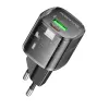 Borofone hálózati töltő BN17 Sunlight - USB + Type-C - QC 3.0 PD 20W 3A fekete - 1. kép