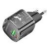 Borofone hálózati töltő BN17 Sunlight - USB + Type-C - QC 3.0 PD 20W 3A fekete - 3. kép