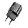 Borofone hálózati töltő BN17 Sunlight - USB + Type-C - QC 3.0 PD 20W 3A fekete - 4. kép