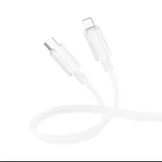 Borofone Kábel BX112 Citrom - Type C - Lightning - PD 27W 1 méter fehér