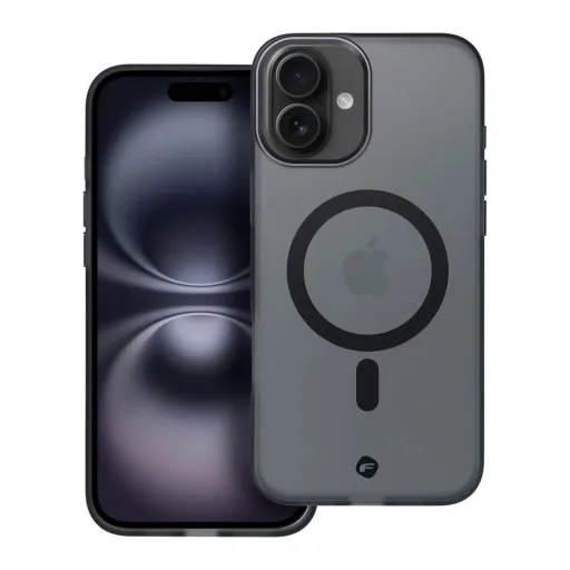 FORCELL F-PROTECT szintek Kettős rétegű 4D technológiával, Katonai ejtés-teszt kompatibilis MagSafe-fel IPHONE 16 PRO számára, füstös fekete tok