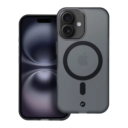 FORCELL F-PROTECT Levels Dual Layer 4D technológiával, Miliatry Drop-Test kompatibilis IPHONE 16-hoz, füst fekete tok