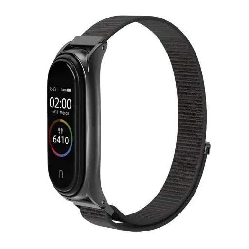 Nylon szíj XIAOMI Mi Band 5 / 6 / 7 fekete (05)