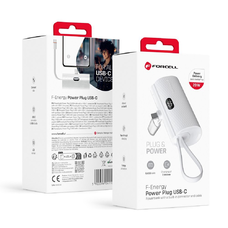 FORCELL F-ENERGY Power Plug F5K3 powerbank 5000 mAh Type C PD 20W szürke