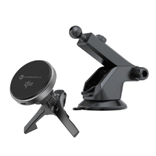 FORCELL F-GRIP Rapid Charge autós tartó Qi2 15W vezetéknélküli töltéssel kompatibilis MagSafe fekete