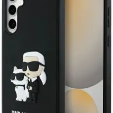 Karl Lagerfeld 3D Gumis Karl és Choupette Tok Samsung Galaxy S24 FE Fekete