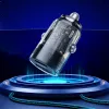 Borofone autós töltő BZ29A Talented - USB + Type C - QC 3.0 PD 36W 3A átlátszó-fekete - 1. kép