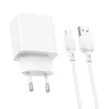 Borofone hálózati USB töltő adapter BN15 Strong - 2xUSB - 2,1A Lightning kábellel fehér - 3. kép