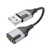 Borofone Adapter BV19 Creator Audio 2 az 1-ben - USB - 2xjack 3,5mm - fekete - 0. kép