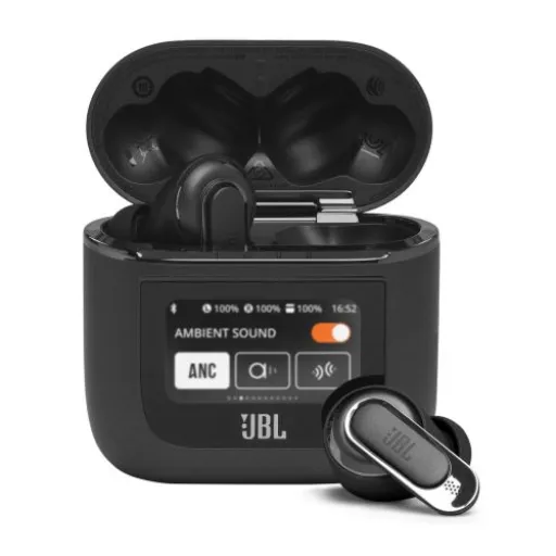 JBL Tour Pro 2 TWS Bluetooth vezeték nélküli hallójárati fülhallgató fekete EU (JLBTRPRO2BLK)