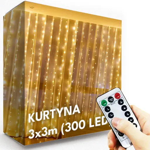 LED függöny 3x3m (300 LED) Meleg fehér