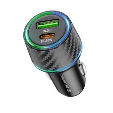 Blavec Autós töltő BS21 Carbon - Type C + USB - PD 48W 3A (CCBS21C-CUB48) fekete