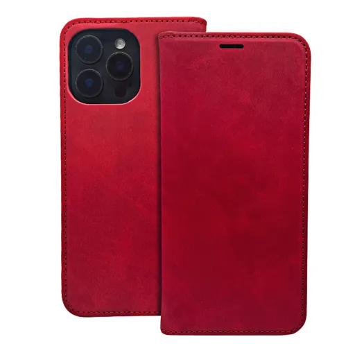 Piros bőrhatású fliptok Samsung Galaxy A16-hoz tok Piros bőrhatású fliptok Samsung Galaxy A16-hoz tok