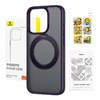 Baseus SkyRing mágneses tok állvánnyal iPhone 14 Pro Max-hoz + üvegfólia és tisztítókészlet (lila) tok - 4. kép