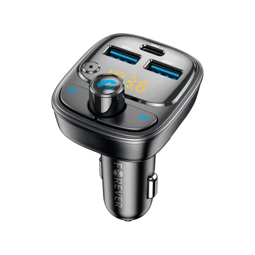 Forever FM transmitter Bluetooth 2 x USB-A 1 x USB-C PD 30W TR-370 fekete