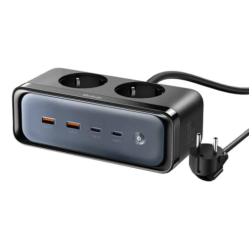 Hálózati elosztó 2 aljzattal 6in1, 2x USB-C, 2x USB-A Mcdodo CH-4610, EU (fekete)