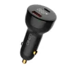LDNIO C101 autós töltő, USB + USB-C, 100W + USB-C - Lightning kábel (Fekete) - 0. kép