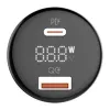 LDNIO C101 autós töltő, USB + USB-C, 100W + USB-C - Lightning kábel (Fekete) - 2. kép
