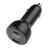 LDNIO C101 autós töltő, USB + USB-C, 100W + USB-C - Lightning kábel (Fekete) - 3. kép