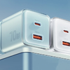 Yueqi 70W GaN USB-C + USB-A hálózati töltő (kék), - 1. kép