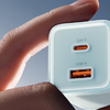 Yueqi 70W GaN USB-C + USB-A hálózati töltő (kék), - 2. kép