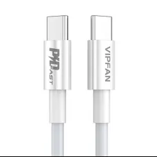 USB-C-USB-C kábel VFAN P02, 1m (fehér)