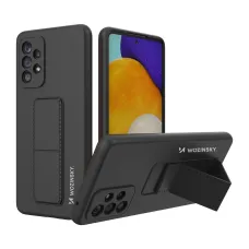 Wozinsky Kickstand Case szilikon állványos tok Samsung Galaxy A73 fekete tok