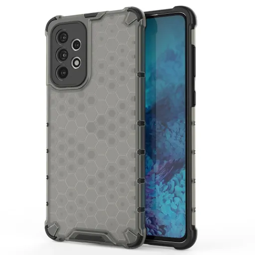 Honeycomb tok páncél borítású gél kerettel Samsung Galaxy A73 fekete tok
