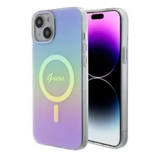 Guess IML Iridescent MagSafe tok iPhone 15 Plus - lila tok