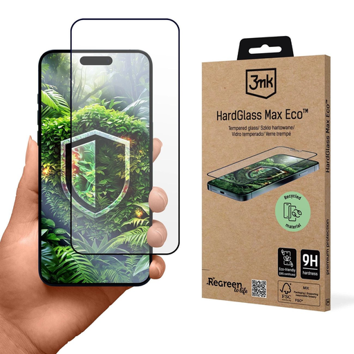 Edzett üveg 3mk HardGlass Max Eco Apple iPhone 16 Pro üvegfólia Edzett üveg 3mk HardGlass Max Eco Apple iPhone 16 Pro üvegfólia