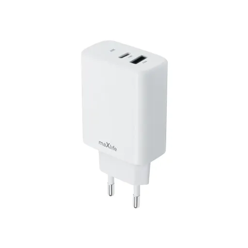 Maxlife MXTC-10-30AC PD QC töltő 1x USB-C 1x USB 30W fehér