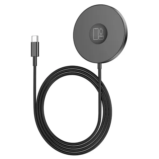 HOCO vezeték nélküli töltő 3 az 1-ben Type C kompatibilis MagSafe 15W CW41 fekete