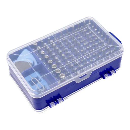 Set of service screwdrivers, bits 115-in-1 metal blue 