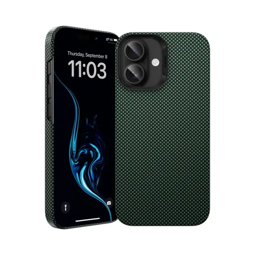 Benks Mágneses Páncél Árnyalat Kevlar 1000D (0064) iPhone 16 Plus zöld tok Benks Mágneses Páncél Árnyalat Kevlar 1000D (0064) iPhone 16 Plus zöld tok