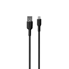 Puro Soft USB-A - Lightning Kábel 1.5m Szilikon - Fekete,