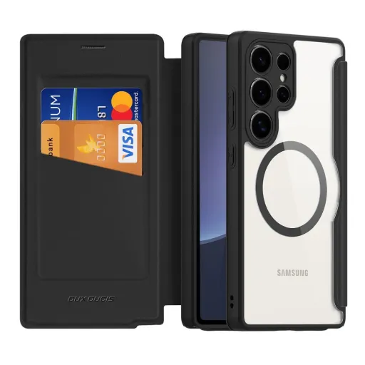DUX DUCIS fliptok SKIN X PRO kompatibilis MagSafe technológiával SAMSUNG S25 Ultra fekete tok DUX DUCIS fliptok SKIN X PRO kompatibilis MagSafe technológiával SAMSUNG S25 Ultra fekete tok