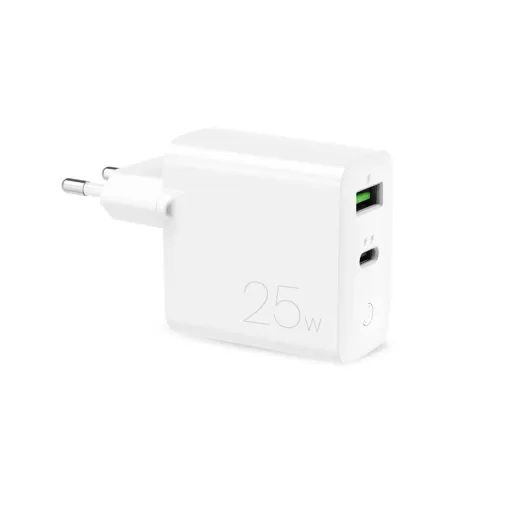 Puro 25W Power Delivery USB-A USB-C Fali Töltő - Fehér