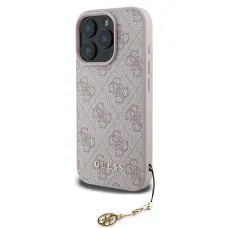 Guess 4G Charm tok iPhone 16 Pro Max-hoz, árnyalatos rózsaszín