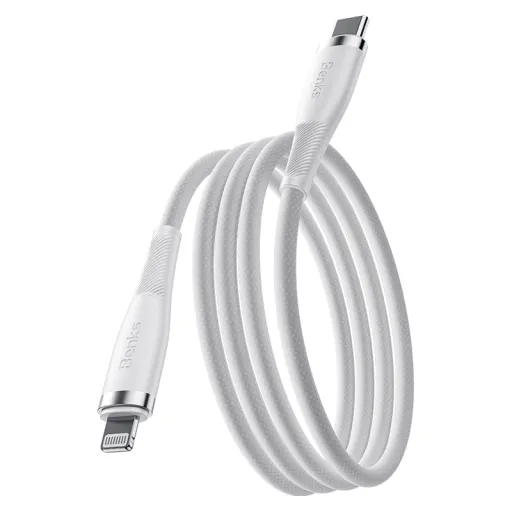 Benks Kábel D47 fonott - Type C to Lightning - PD 30W 1 méter fehér