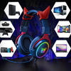ONIKUMA X10 Gamer Fejhallgató Fekete-piros Ördögszarvak - 2. kép