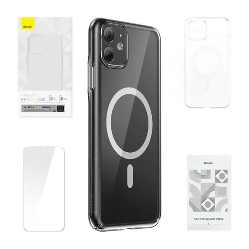 Baseus Magnetic Crystal Clear tok, iPhone 11 (átlátszó) Baseus Magnetic Crystal Clear tok, iPhone 11 (átlátszó)