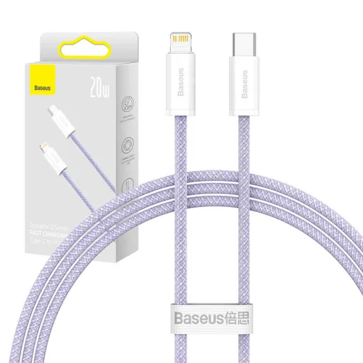 Baseus Dynamic 2 sorozat USB-C - Lightning töltő- és adatkábel, 20W, 1m (lila)