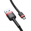 Baseus Cafule USB-Micro-USB kábel, 2A, 3 m (fekete és piros) - 2. kép