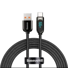 Baseus Display USB-USB-C kábel kijelzővel, 66W, 2m (fekete)