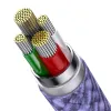 Baseus StarSpeed 3 az 1-ben Type-C USB kábel USB - USB-C + Micro-USB + Lightning, 3,5A, 1.2m (lila) - 3. kép