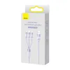 Baseus StarSpeed 3 az 1-ben Type-C USB kábel USB - USB-C + Micro-USB + Lightning, 3,5A, 1.2m (lila) - 4. kép