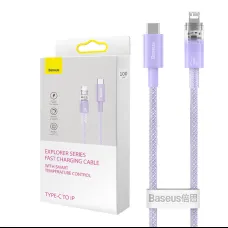 Gyors töltésű kábel Baseus USB-C to Lightning Explorer Series 2m, 20W (lila)